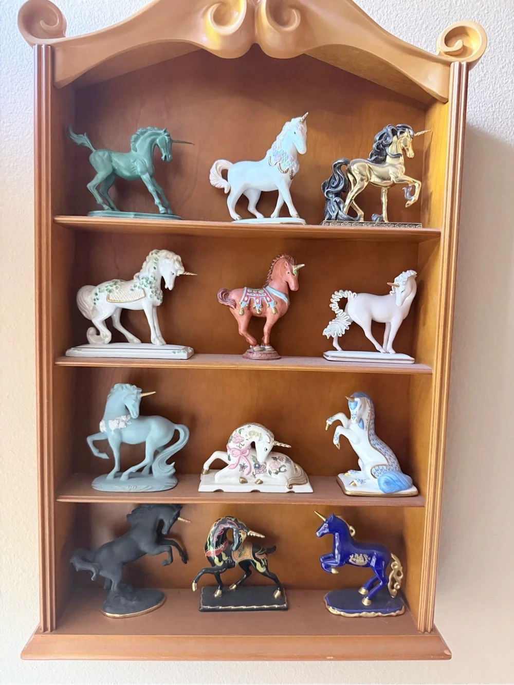 Franklin Mint Multicolor Unicorn Figurine Shelf Display